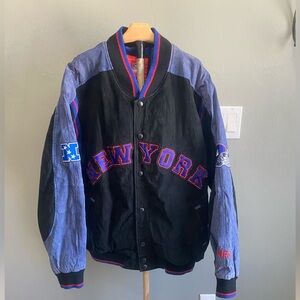 NFL Giants Black and Blue Varsity Jacket
